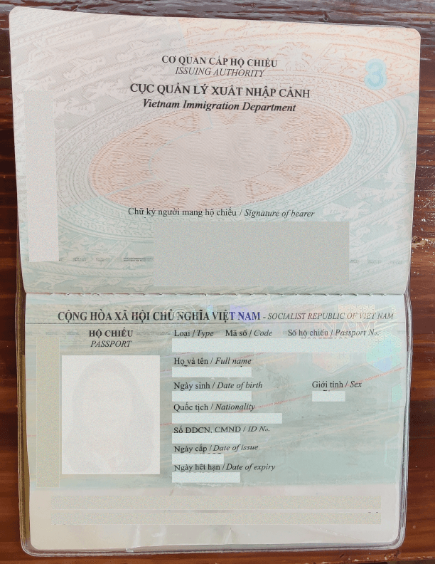 Sample valid passport photo scan
