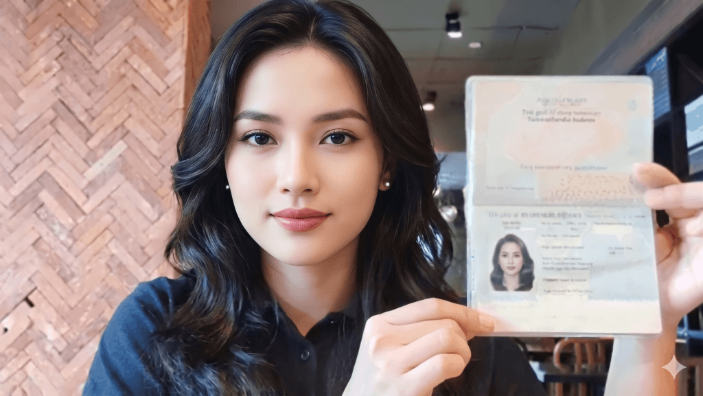 Sample selfie video holding passport