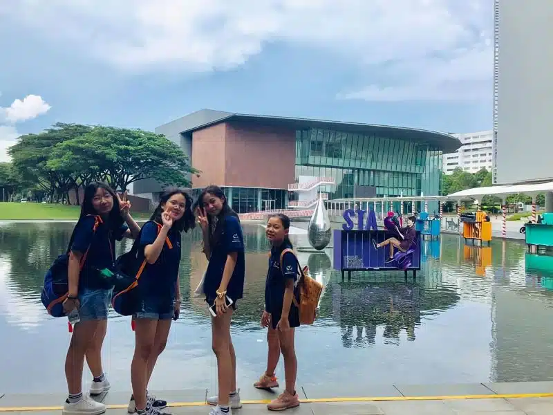 Students exploring Singapore landmarks